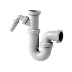 Telescopic plastic trap 1 1/2" x 40mm with appliance connection, white