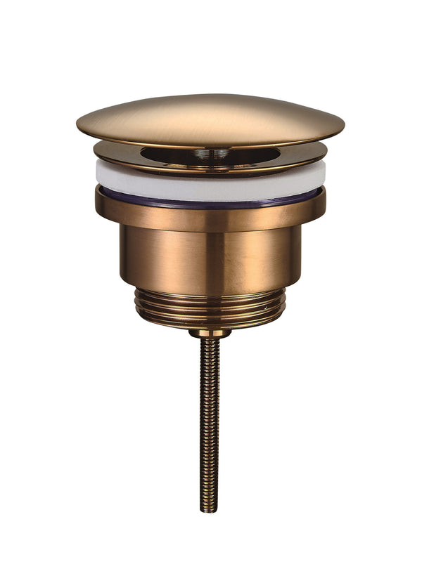 UniMatch open drain plug 5/4'' brushed bronze copper PVD