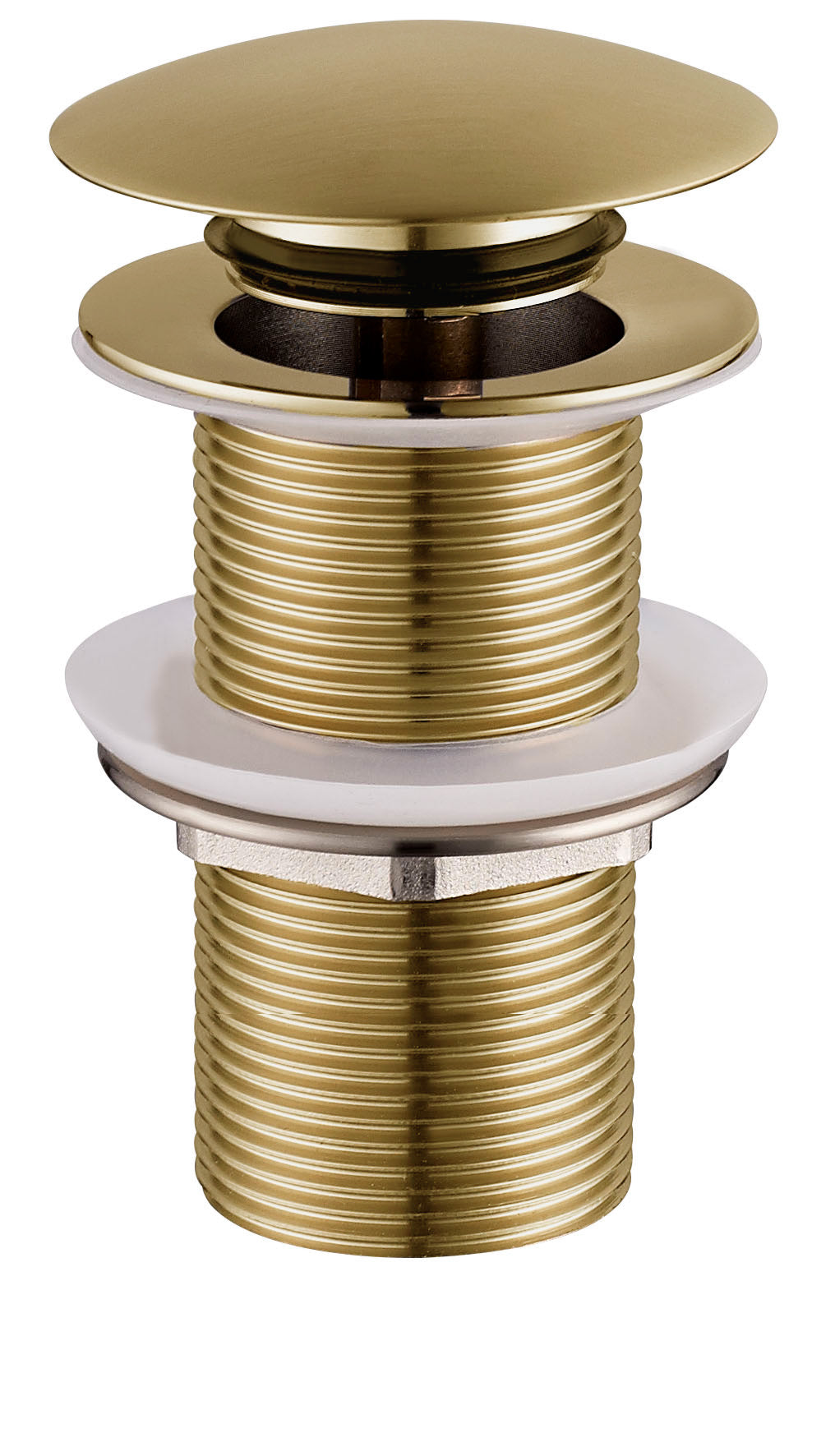 UniMatch clickwaste afvoerplug verlengd 5/4" geborsteld messing PVD - WDtegels