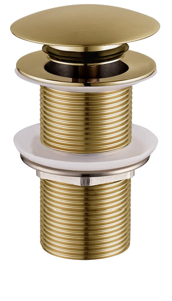UniMatch clickwaste drain plug extended 5/4" brushed brass PVD