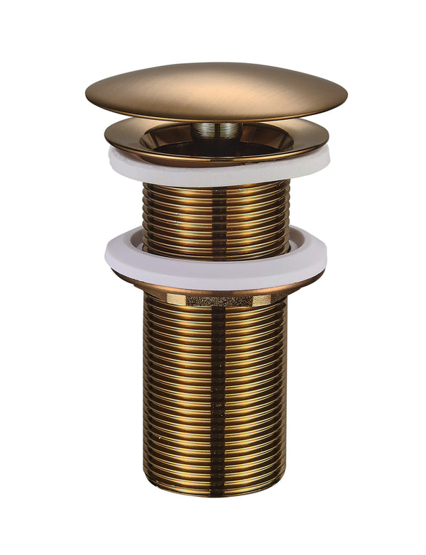 UniMatch open drain plug extended 5/4" brushed bronze copper PVD