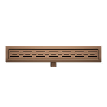 Douchegoot met flens en rooster 70 x 7 cm geborsteld brons koper PVD