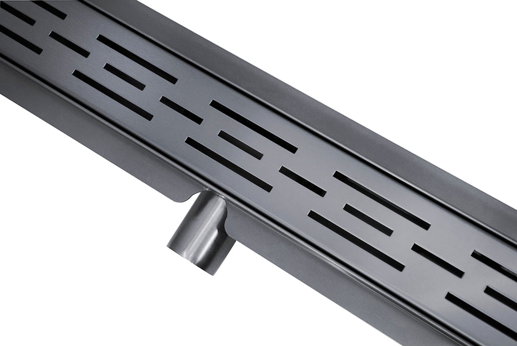 Douchegoot met flens en rooster 70 x 7 cm gunmetal PVD