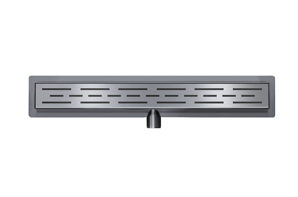 Douchegoot met flens en rooster | 90x7cm | Gunmetal PVD