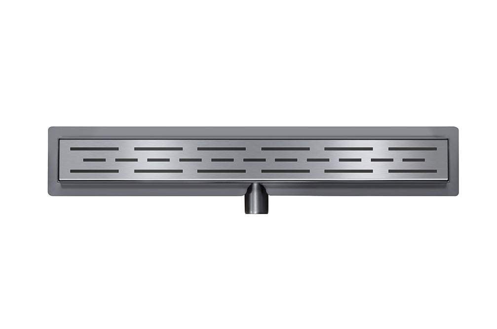 Douchegoot met flens en rooster 100 x 7 cm gunmetal PVD