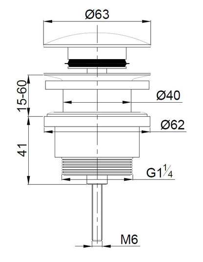 Wiesbaden luxe clickwaste 5/4 laag model geborsteld koper