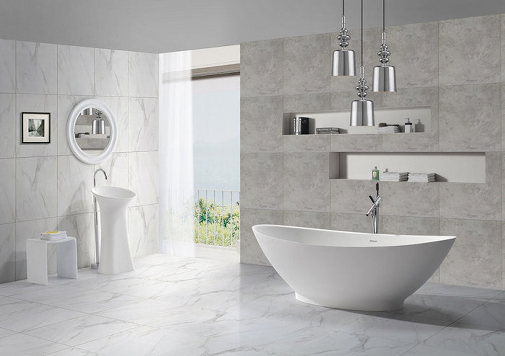 Wiesbaden Solid Surface vrijstaand bad type 2 186x82x59 - WDtegels