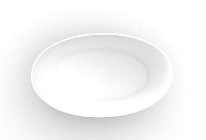 Waive vrijstaand ligbad 160 x 95 cm solid surface mat wit - WDtegels