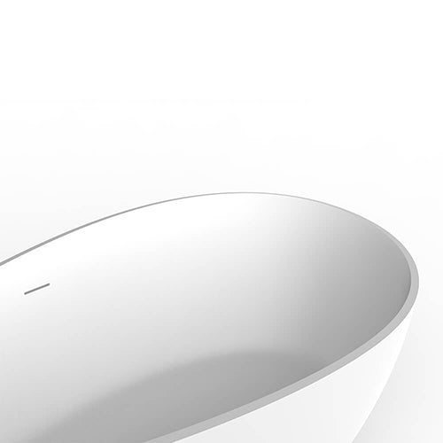 Waive vrijstaand ligbad 160 x 95 cm solid surface mat wit - WDtegels