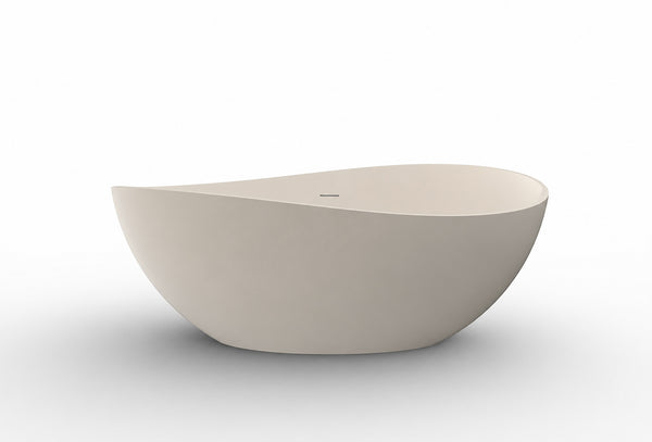Waive vrijstaand ligbad | 160x95cm | Solid surface beige
