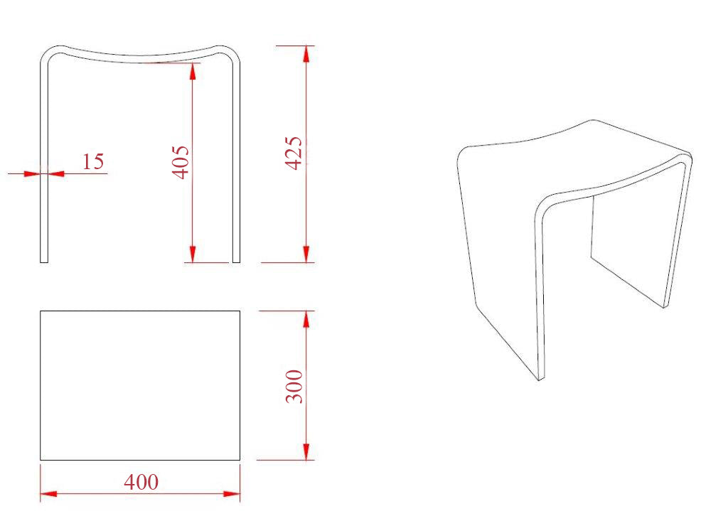 Wiesbaden Solid Surface kruk 40x30x42 - WDtegels