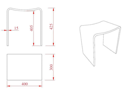 Wiesbaden Solid Surface kruk 40x30x42 - WDtegels