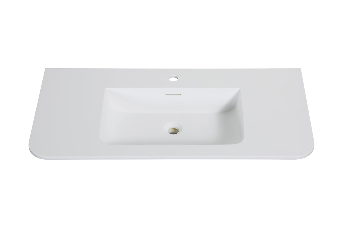 Laro meubelwastafel 100 x 48 x 1,5 cm solid surface mat wit - afbeelding 2