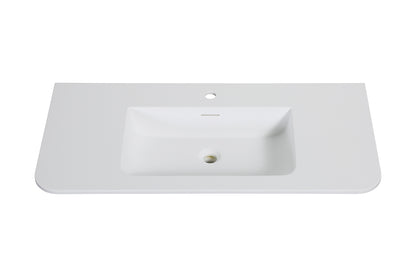 Laro meubelwastafel 100 x 48 x 1,5 cm solid surface mat wit - afbeelding 2