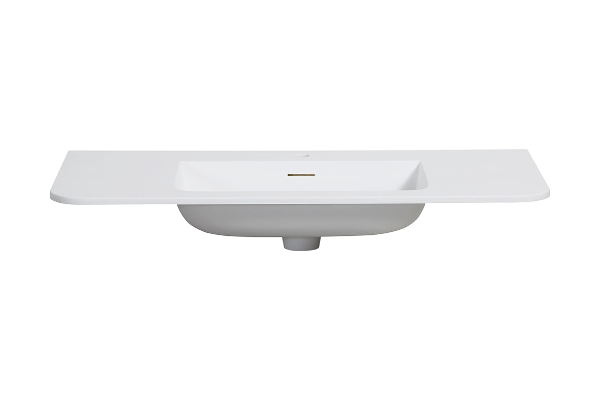 Laro meubelwastafel 100 x 48 x 1,5 cm solid surface mat wit - afbeelding 3