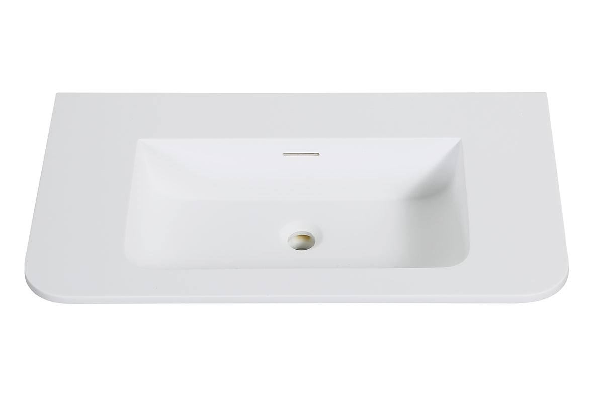 Laro meubelwastafel 80 x 48 x 1,5 cm solid surface mat wit - afbeelding 2