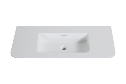 Laro meubelwastafel 100 x 48 x 1,5 cm solid surface mat wit - afbeelding 2