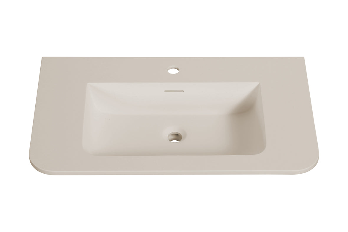 Laro meubelwastafel 80 x 48 x 1,5 cm solid surface beige - afbeelding 2