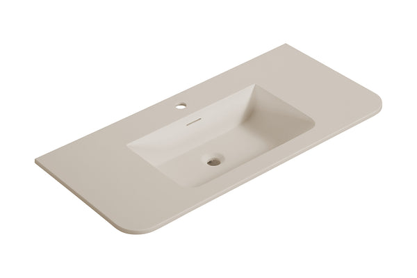 Laro meubelwastafel | 100x48x1,5cm | 1 kraangat | Solid surface beige