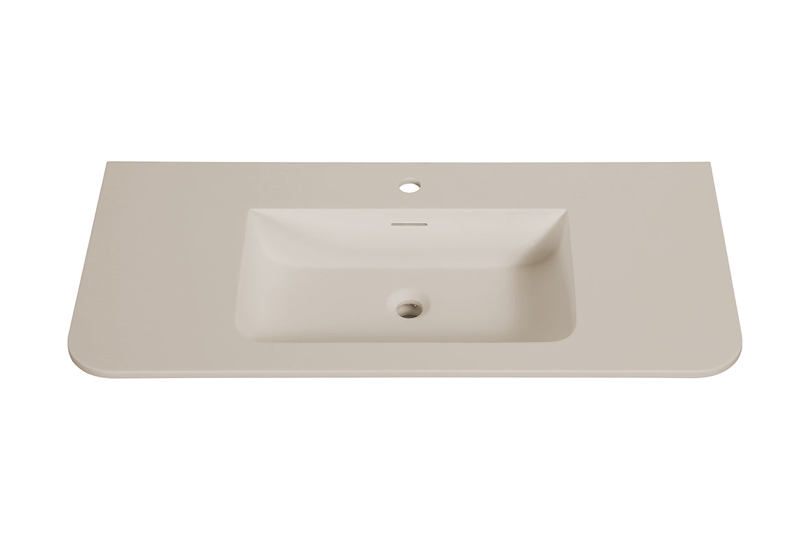 Laro meubelwastafel 100 x 48 x 1,5 cm solid surface beige - afbeelding 2