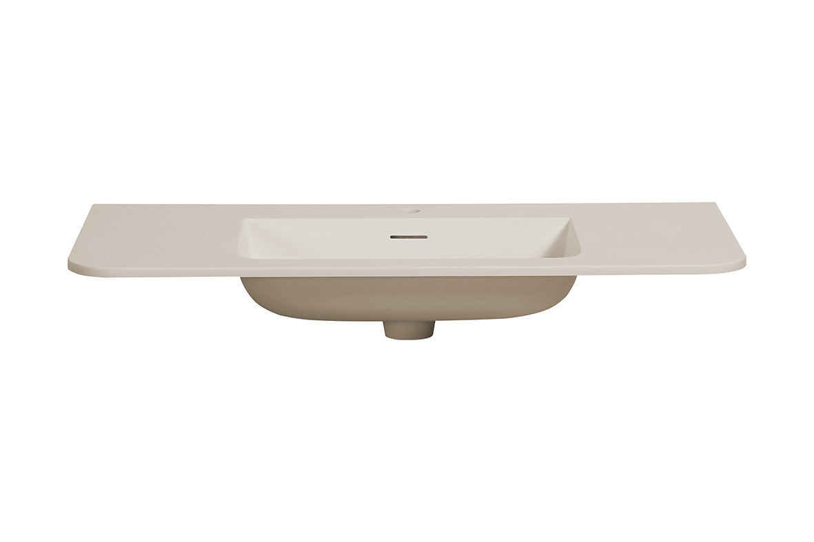 Laro meubelwastafel 100 x 48 x 1,5 cm solid surface beige - afbeelding 3