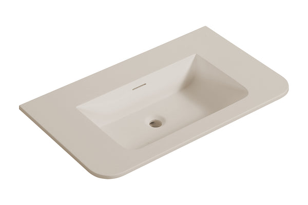 Laro meubelwastafel | 80x48x1,5cm | Zonder kraangat | Solid surface beige