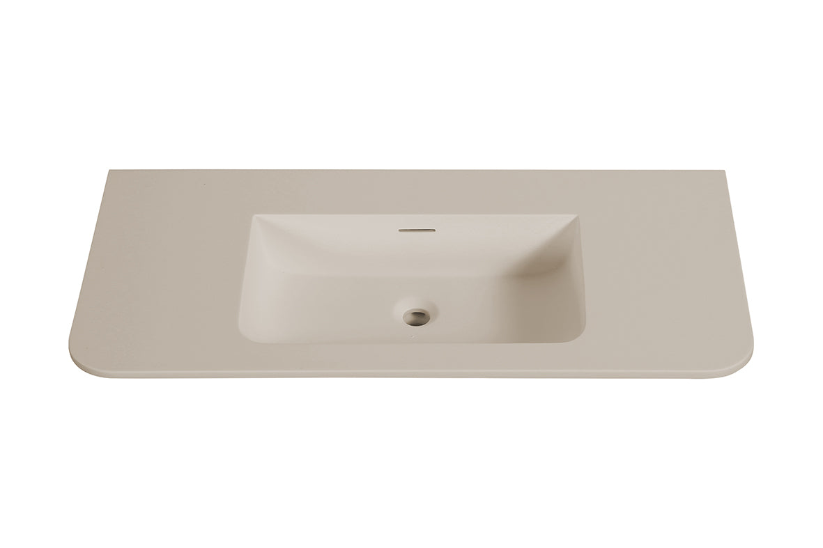 Laro meubelwastafel 100 x 48 x 1,5 cm solid surface beige - afbeelding 2