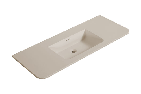 Laro meubelwastafel | 120x48x1,5cm | Zonder kraangat | Solid surface beige
