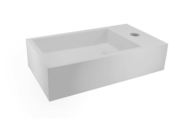 Lotte fontein rechts | 40x22x10cm | Solid surface mat wit