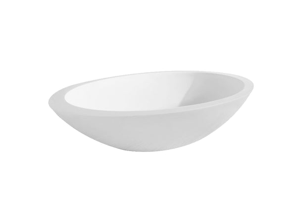 Kim washbasin oval | 59x35x11cm | Solid surface | Matt white
