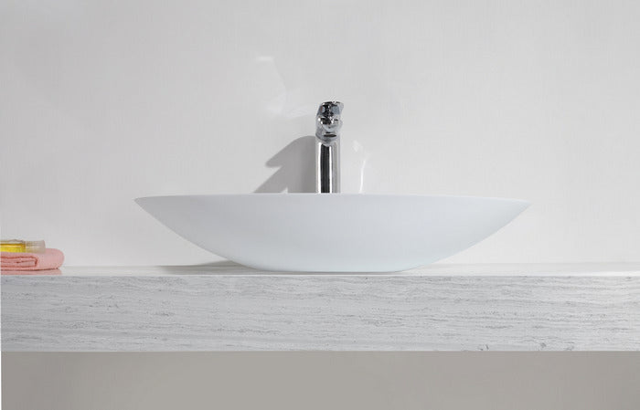 Kim waskom ovaal 59 x 35 x 11 cm solid surface mat wit - WDtegels