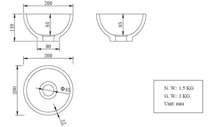 Wiesbaden Solid Surface opzetfontein rond 20x20x11 - WDtegels