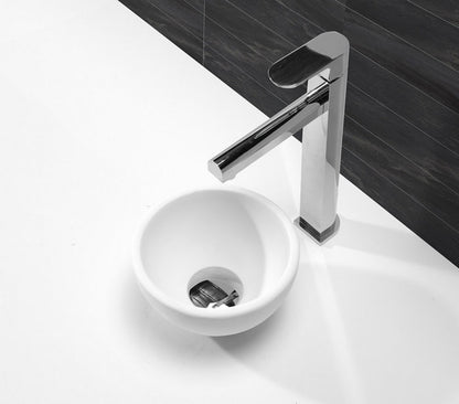 Tessa waskom rond 20 x 11 solid surface mat wit - WDtegels