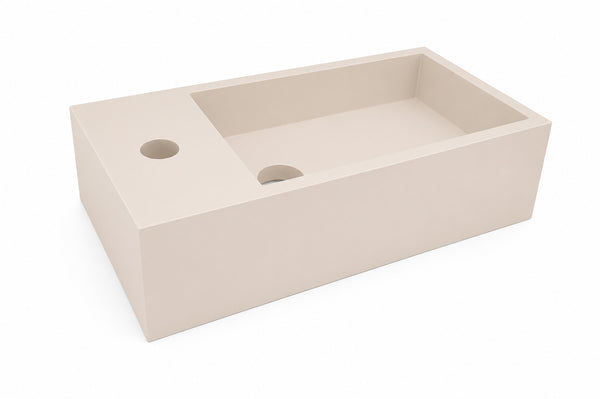 Lotte fontein links | 40x22x10cm | Solid surface beige