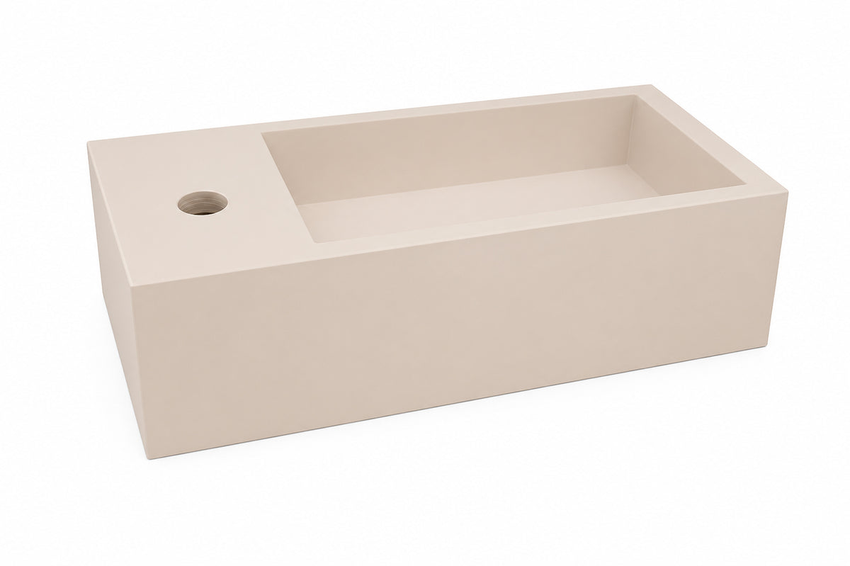 Lotte fontein links 40 x 22 x 10 cm solid surface beige - afbeelding 2
