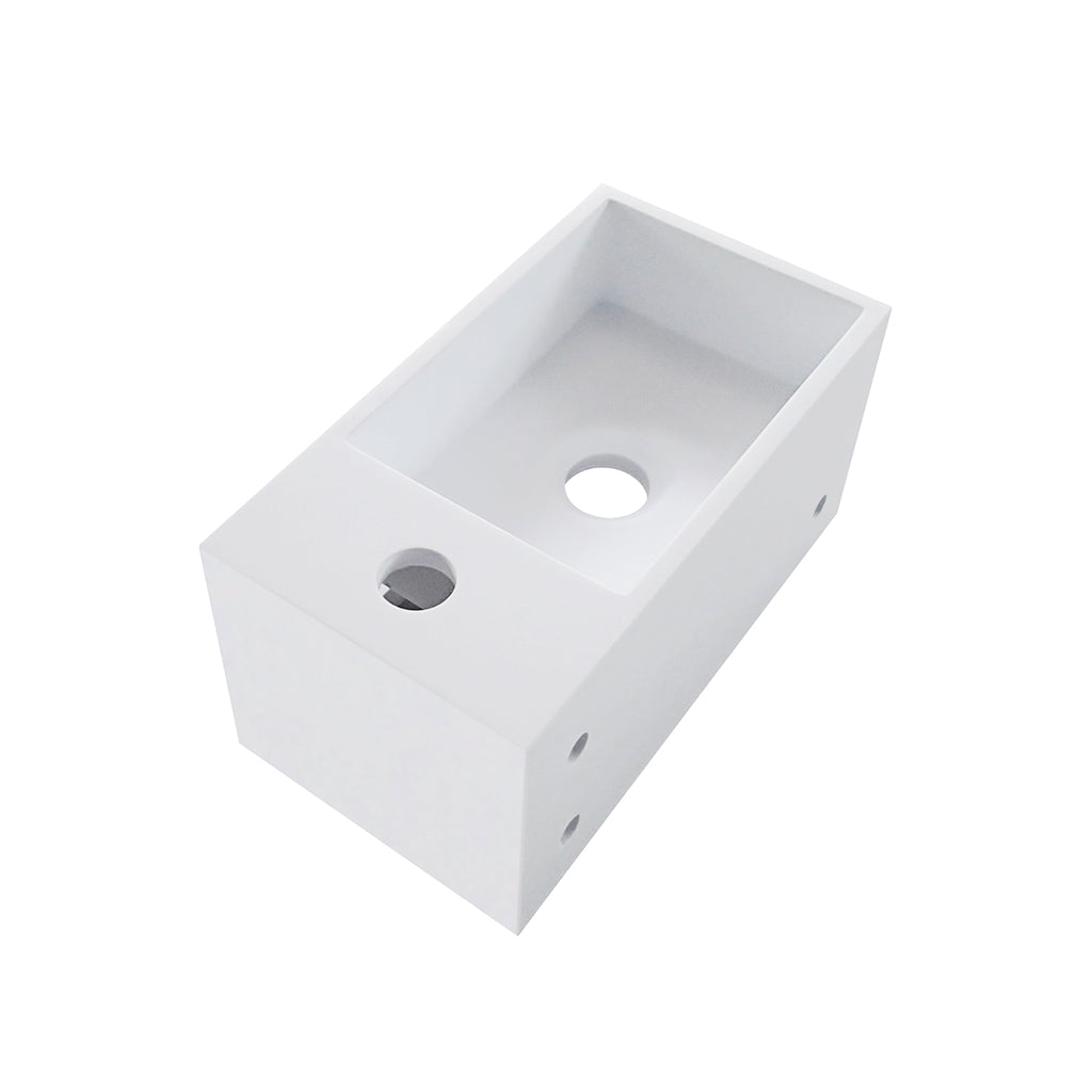 Julia fontein rechts 35 x 20 x 16 cm solid surface mat wit - WDtegels