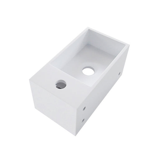 Julia fontein rechts 35 x 20 x 16 cm solid surface mat wit - WDtegels