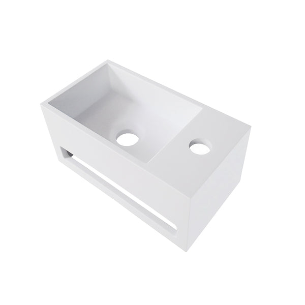 Julia fountain right 35 x 20 x 16 cm solid surface matt white