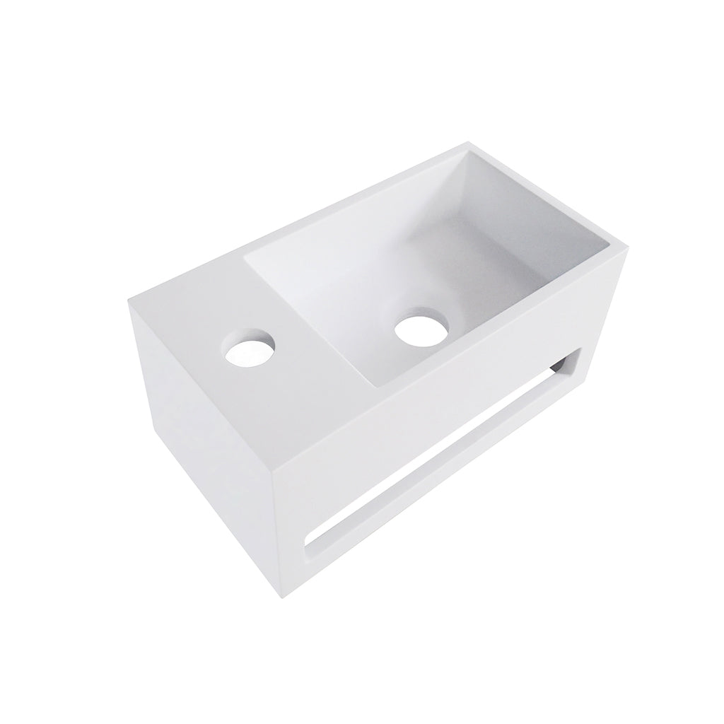 Julia fontein links 35 x 20 x 16 cm solid surface mat wit - WDtegels