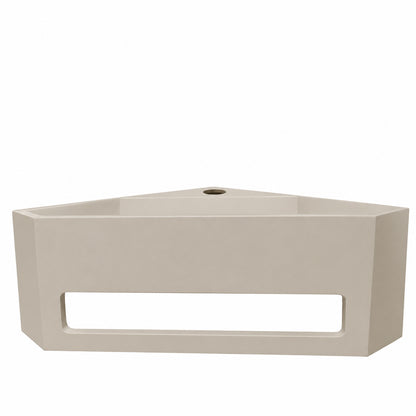 Julia hoekfontein 35 x 35 x 16 cm solid surface beige - afbeelding 2