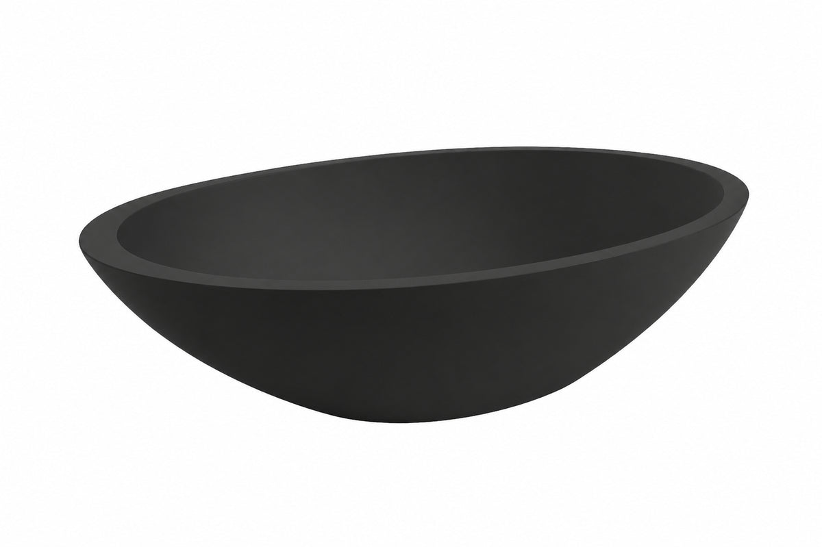 Kim waskom ovaal 59 x 35 x 11 cm solid surface mat zwart