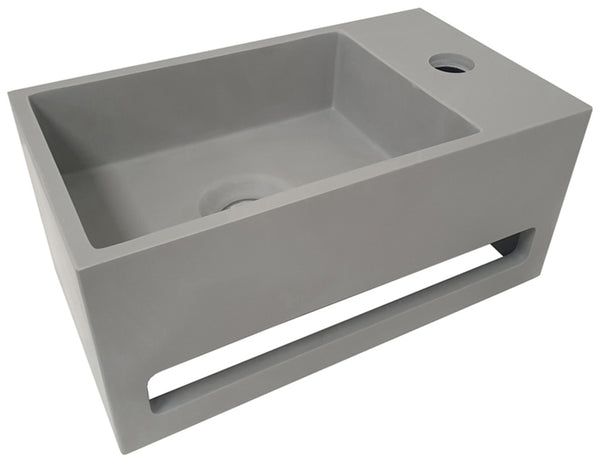 Julia fontein rechts | 35x20x16cm | Solid surface betonlook
