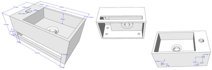 Julia fontein Solid Surface 35 x 20 x 16 cm mat zwart links 8719956081767