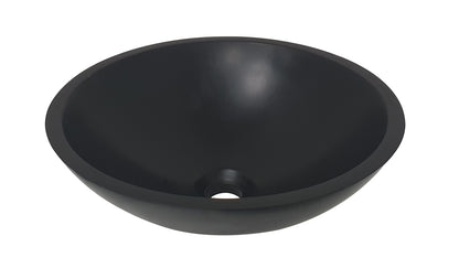 Wiesbaden Valerie waskom rond 43x13 cm solid surface mat zwart - WDtegels