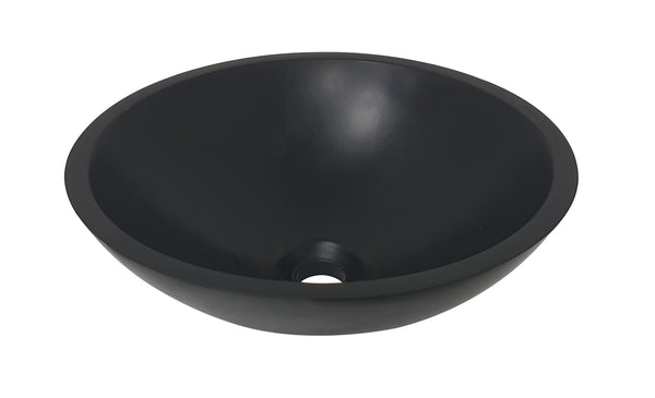 Wiesbaden Valerie waskom rond | 43x13cm | Solid surface | Mat zwart