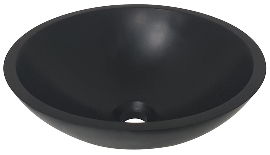 Valerie waskom rond 43 x 13 cm solid surface mat zwart - WDtegels