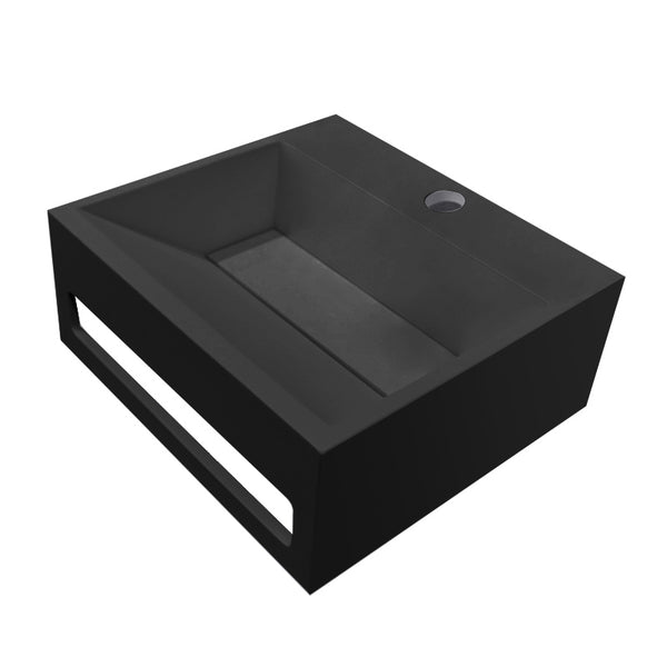 Julia fontein | 30x28x12,5cm | Solid surface mat zwart