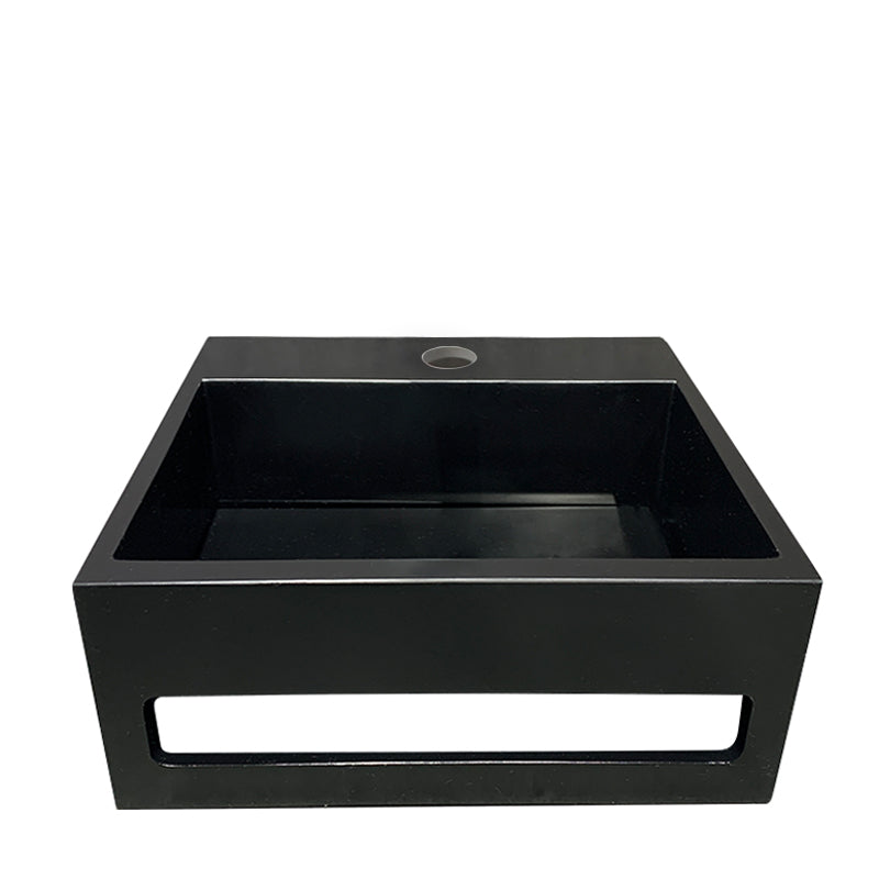 Julia fontein 30 x 28 x 12,5 cm solid surface mat zwart - WDtegels