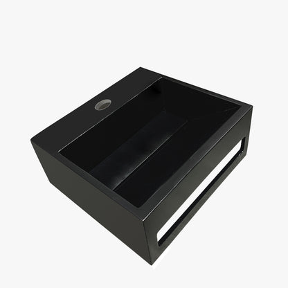Julia fontein 30 x 28 x 12,5 cm solid surface mat zwart - WDtegels