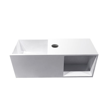 Julia fontein met nis 54 x 20 x 20 cm solid surface mat wit - WDtegels